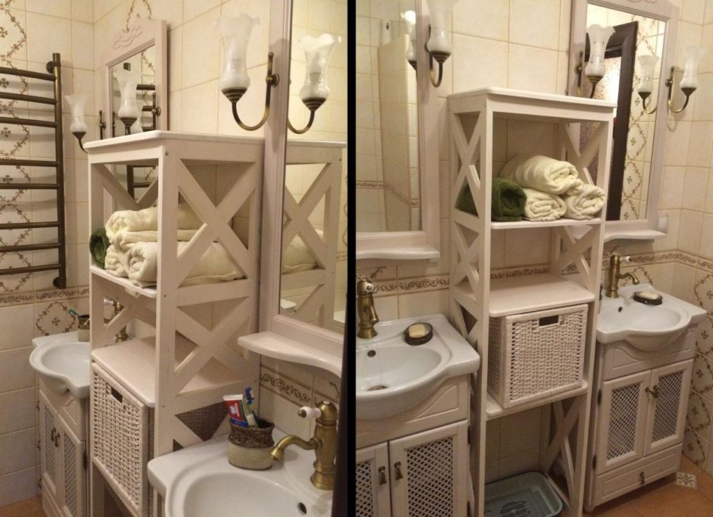 Мебель из ротанга в ванной комнате