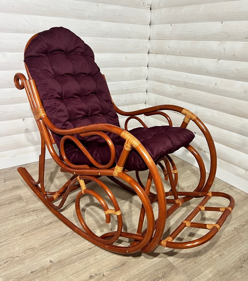 Кресло-качалка ротанга из натурального - Ханна Мебель коньяк из натурального ротанга